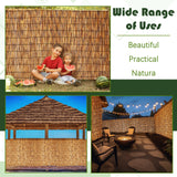 Barydat 2 Pcs 4 x 16.4 ft Reed Fence Roller Reed Fencing, Privacy Patio Screen Decorative Fences Reed Screen Curtain for Garden Backyard Patio Balconies (Brown) Barydat