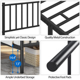 Yaheetech Twin Size Bed Frame Metal Platform Bed Frame Mattress Foundation with Spindle Headboard & Footboard/No Box Spring Needed/14 Inch Underbed Storage/Firm Support & Easy Set up Structure, Black Yaheetech