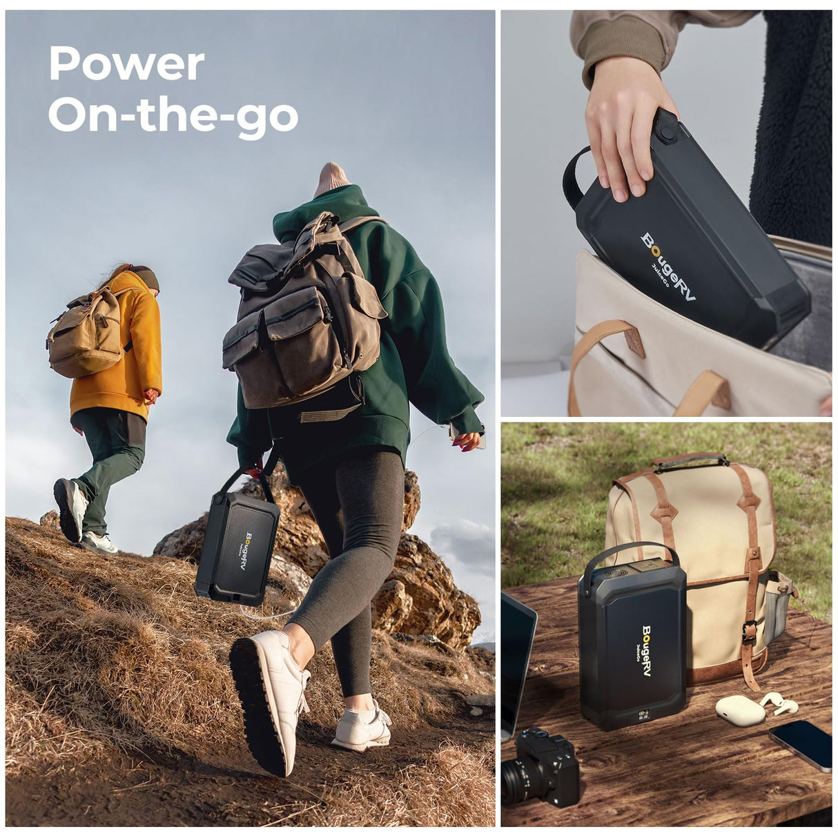 BougeRV 240Wh Portable Power Station, Solar Generator with AC outlet, JuiceGo LiFePO4 Generators for Emergency Power Supply, Camping, Travel, Home Backup, and RV BougeRV