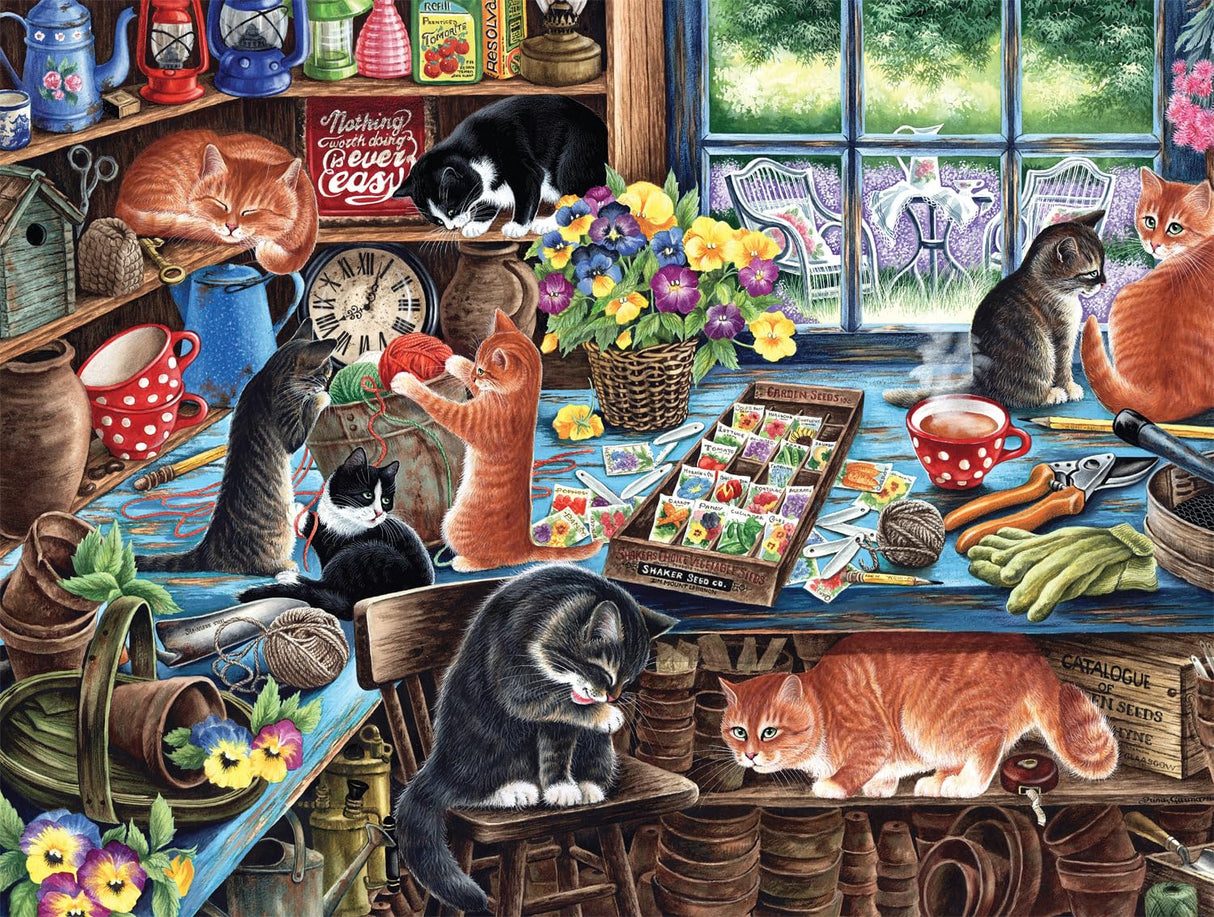 Buffalo Games - Irina Garmashova-Cawton - in The Garden Shed - 750 Piece Jigsaw Puzzle for Adults -Challenging Puzzle Perfect for Game Nights - Finished Size is 24.00 x 18.00 Buffalo Games