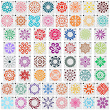 60pcs Mandala Stencils, 2x2 Inch Reusable Mandala Stencils for Painting Mandala Dotting Stencils Crafts Drawing Templates for Rocks Wood Canvas Fabric Art Projects BOXOB
