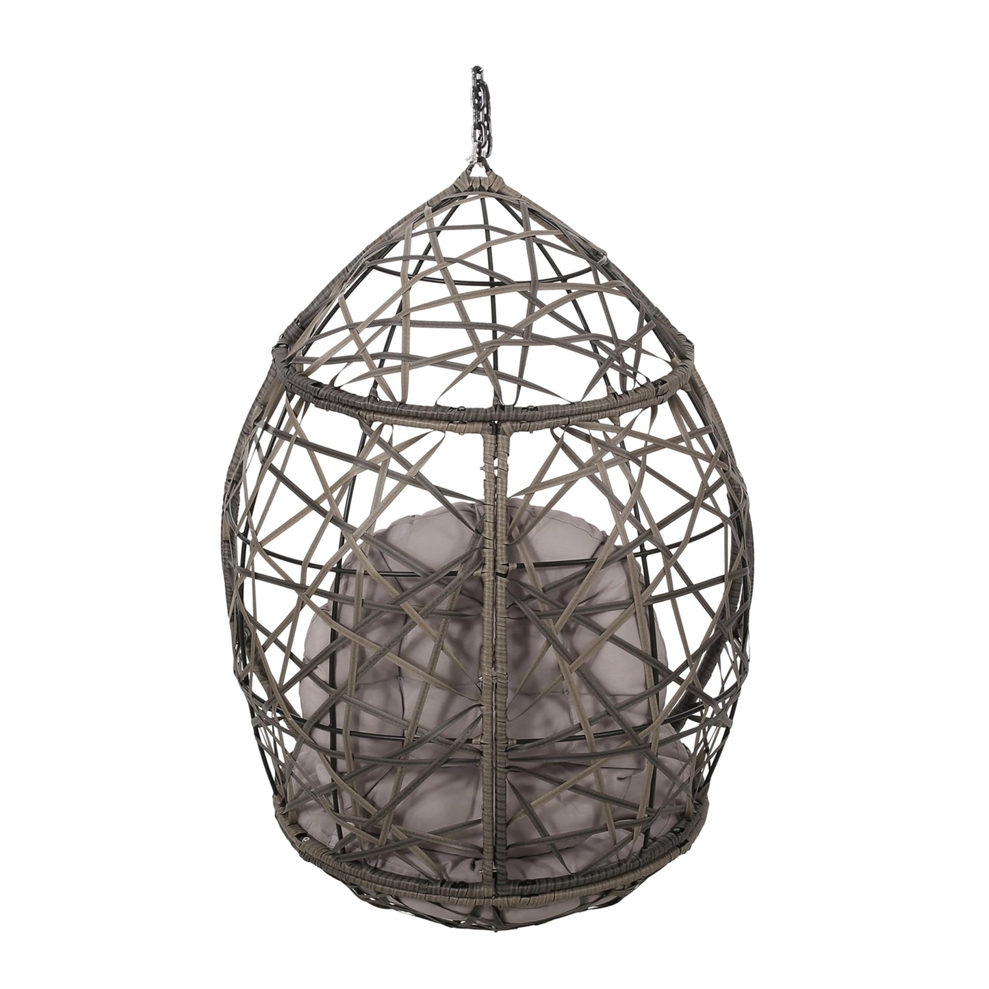 Christopher Knight Home Cayuse Outdoor Wicker Hanging Egg Chair, Gray