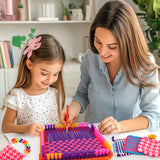 Weaving Loom Kit for Kids Ages 8-12, DIY Arts and Crafts Loom Knitting Projects Set, Ideas Birthday Gifts for Girls Toys, Crochet Kit for Beginners Potholder Tools Creative Supplies With Elastic Cord QXHOL