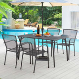 AECOJOY 5 Piece Outdoor Table and Chair, Patio Outdoor Dining Set with 1.73" Umbrella Hole, Patio Table and Chair Set of 4 for Garden,Bistro,Deck AECOJOY