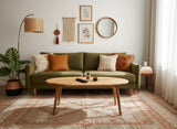 Solid Wood Oval Coffee Table for Living Room, Scandinavian Modern Design, Easy Assembly, Small Space Friendly, 33″W x 18″D x 18″H BAROKKO