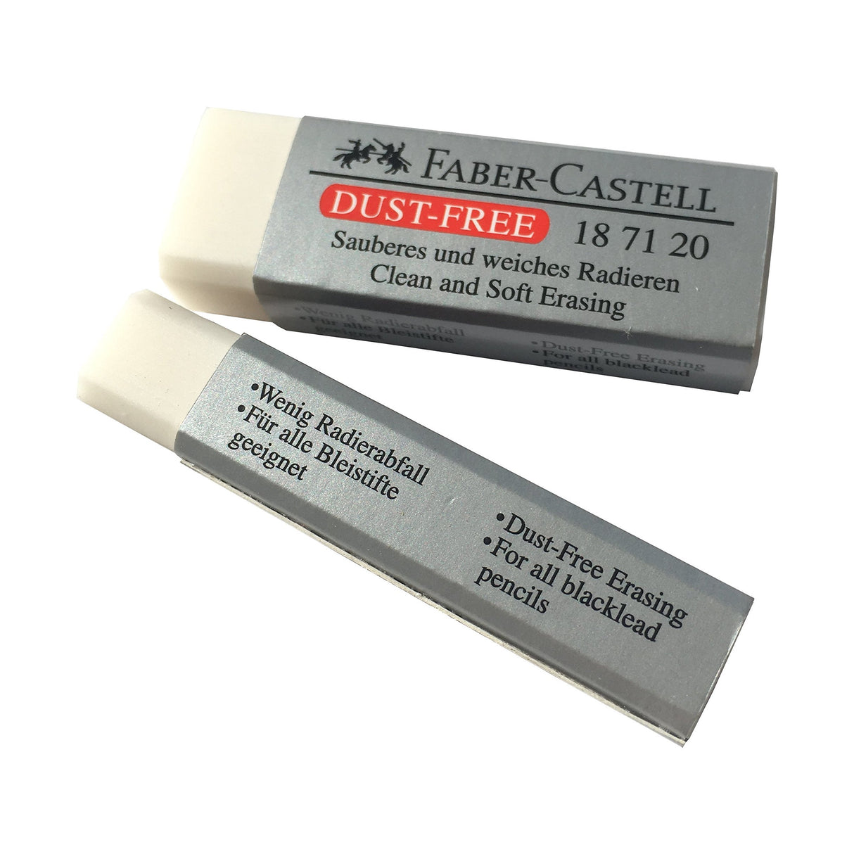 [Pack of 4] Faber-Castell LARGE Eraser Dust Free Clean and Soft Erasing for ART, OFFICE, SCHOOL USE (6.2x2x1.25cm) Faber-Castell
