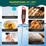 Copkim 3 Pcs Instant Read Meat Thermometer with Long Probe 9.65 Inch Kitchen Cooking Food Candy Waterproof Digital Thermometer for BBQ Water Milk Yogurt Liquid (Pointed,Black,White,Red) Copkim