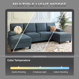 Shintenchi U-Shaped Sectional Sofa with Double Chaise, 4-Seat Linen Fabric Living Room Furniture Set, Dark Grey Shintenchi