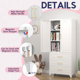 UNICOLY Pantry Kitchen Cabinet with Drawer, 75" Tall Pantry Storage Cabinet, Metal Storage Cabinets with Doors and Shelves, Large Freestanding Cupboard for Living, Dining Room, Assembly Required UNICOLY