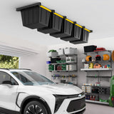 EVERHANGER Ceiling Storage Rack, Heavy Duty Overhead Garage Storage Rack, Adjustable Ceiling Bin Storage System, 6 Sets for 5 Bins, 26 Inch EVERHANGER