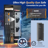4-5 Gun Safe for Home Rifle and Pistols, Electronic Rifle Safe, 54" Quick Access Gun Cabinets,Heavy-Duty Rilfe Security Safe for Shotguns with Dual Alarm System, TYPE-C Keypad, Removable Shelf QIRANUI