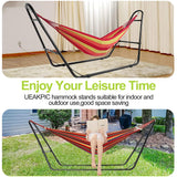 UEAKPIC Duble Heavy Duty Steel Hammock Stand Only, 550 Pound Capacity, Portable, Easy Assembly, Adjustable for Indoor, Yard, Caping, or Outdoor, Patio UEAKPIC