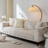 XSlive Cotton Quilted Dog Couch Cover for Sofa Farmhouse Rustic Embroidery Sectional Couch Cover Soft Anti-Slip Sofa Slipcover Furniture Protector for Kids, Pets (Khaki,28"x59") XSlive