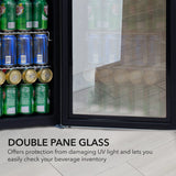 Whynter 120-Can Beverage Refrigerator with Glass Door, 3.1 Cu Ft Freestanding Drink Mini Fridge, BR-130SB, Stainless Steel Whynter