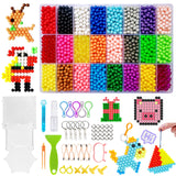 KACAGA Non-Iron Fuse Beads Over 6000 Arts Crafts Bead and Accessories Set Refill No Heat Creative DIY Starter Kit Toys for Kids KACAGA