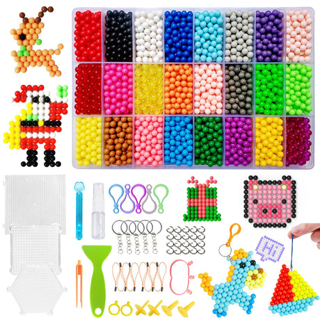 KACAGA Non-Iron Fuse Beads Over 6000 Arts Crafts Bead and Accessories Set Refill No Heat Creative DIY Starter Kit Toys for Kids KACAGA