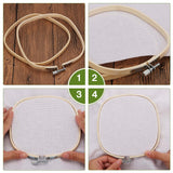 Caydo 3 Pieces 3 Sizes Square Embroidery Hoops Adjustable Circle Cross Stitch Hoop Embroidery Frames for Sewing, Needlework, DIY Embroidery Craft Caydo