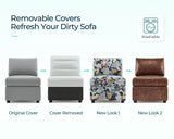 LINSY HOME Modular Sectional Sofa, Convertible L Shaped Sofa Couch with Storage, Modular Sectionals with Ottomans, Small Sofa Couch with Chaise for Small Space, Living Room, Gray LINSY HOME