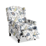 Consofa Upholstered Wingback Recliner Chair - Traditional Push Back Recliner Chair with Padded Seat, Fabric Floral Recliner Wingback Chair, Mid Century Modern Armchair for Living Room Consofa