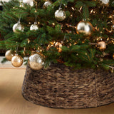 Christmas Tree Collar, 23.5’’ D Handmade Water Hyacinth Christmas Stand Tree Collar Basket Base Cover for Holiday Decoration BAYN