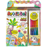 Bright Stripes Travel Coloring Kit for Kids: Art On The Go Coloring Books and Crayons, Sticker Activity Book - Mess-Free Collage Fun for Ages 3+ (Art On The Go Collage Fun Jungle) Bright Stripes