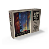 MyPuzzle Redwood National Park: Among The Giants, Vintage Poster - Premium 500 Piece Jigsaw Puzzle for Adults MyPuzzle.com
