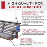 Amish Casual Heavy Duty 700 Lb Roll Back Treated Porch Swing with Hanging Chains and Cupholders (5 Foot, Dark Walnut Stain) Amish Casual