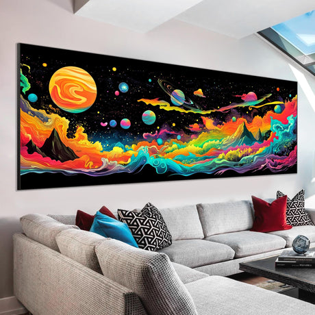 VAIIEYO Large Diamond Art Kits for Adults Planet, Diamond Art Mountain Landscape, Large Diamond Painting Kits Full Drill Round Rhinestone Craft Canvas for Home Wall Decor Gift 12x31 inch VAIIEYO