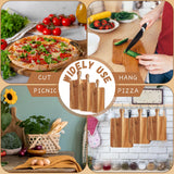 Layhit 12 Pcs Bulk Wood Acacia Cutting Board Charcuterie Board with Handle Laser Engraving Board Large Small Serving Board for Kitchen Chopping Cheese Mother's Day Wedding Housewarming Gift(3 Sizes) Layhit