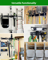 PIYILO 64 inches Garage Tool Organizer Wall Mount, Heavy Duty Garden Tool Organizer Rack, Hanging Storage Organization Racks Holder with 10 Hooks, for Lawn Tools, Shovel, Shed PIYILO