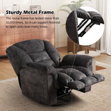 CANMOV Swivel Rocker Recliner, Manual Nursing Recliner with Hidden Switch, Upholstered Plush Seating 360°Swivel Glider Rocking Chair, Comfy Swivel Chair for Living Room, Black CANMOV