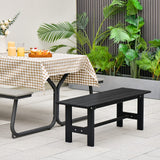 Giantex 2-Person Outdoor Bench Seat - Backless Patio Garden Bench, 47” Weatherproof Outside Chair with Slatted Seat, Metal Frame, 660 LBS Capacity, Dining Bench Chair for Yard, Park, Balcony, Black Giantex