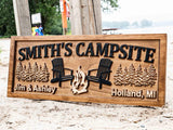 Custom Wood Campfire Sign | Family Name Campsite Sign | Last Name Sign | Personalized Camping Gifts | Fire Pit Sign Cabin Decor Camper Decor 3D Woodworker