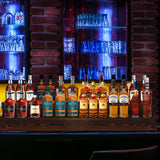 TIRYIUOU 2 Pack Bottle Display Shelf, Wood Bar Bottle Shelves,Tabletop Wine Rack,Tiered Bottle Stand, Bar Shelf Stand for Liquor, Liquor Bottle Display Shelf, Bar Display, Home Storage TIRYIUOU