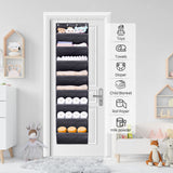 SLEEPING LAMB Over The Door Shoe Organizer for Closet with Large Deep Pockets, Narrow Shoe Rack for Door Hanging Boots Storage, Black SLEEPING LAMB
