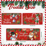Drydiet 3 Pcs Christmas Kitchen Rugs and Mats Set Xmas Winter Farmhouse Non Slip Rugs Christmas Snowman Candy Holly Berries Floor Mats for Kitchen Home Hallway Holiday Decor, 17 x 29 and 17 x 47 Inch Drydiet