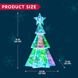 Joiedomi 15 in Prismatic Iridescent Christmas Tree Light Decorations, Prismatic Christmas Decor, 100 LED Cool White Lights for Indoor Holiday Décor, Christmas Eve Night Décor Joiedomi