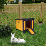 GEGURI Outdoor Cat House Weatherproof, Rabbit Hutch & Indoor Bunny Cage, Wooden Shelter for Feral Cats, Rabbits, Chickens & Small Animals GEGURI