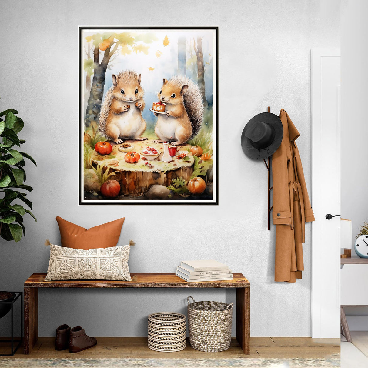 SKRYUIE Paint by Numbers Kit for Adults Beginner Squirrel, Acrylic Forest Oil Painting by Numbers Kits with PaintBrushes Paintwork Art Crafts Canvas for Home Decor 16x20 inch SKRYUIE
