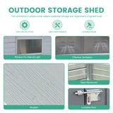 MyVoice 8x8 FT Wooden Outdoor Storage Shed with 4 Vents & 2 Adjustable Windows, DIY Cedar Tool Shed Kit, Garden Bike Firewood Storage, Waterproof Backyard Outdoor Shed for Patio, Lawn, Yard & Garage MyVoice