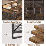 Dog Crate Furniture 48 Inch Wooden Dog Kennel for XLarge Dogs, Heavy Duty Dogs Furniture Indoor Wire Dog Cage with Adjustable Feet & 360° Wheels, Decorative Pet House End Table, Antique Brown COZPAW