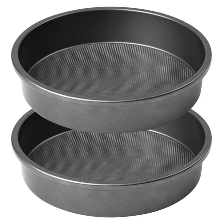 9 Inch Round Cake Pan, Nonstick Bakeware Set, Baking Pan with Diamond Texture Pattern, Set of 2 Tiawudi