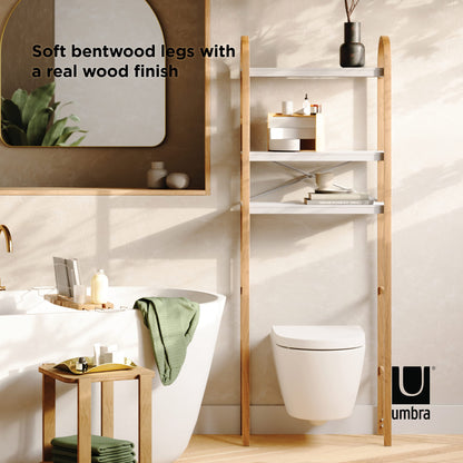 Umbra Bellwood Over The Toilet Shelf System, White/Natural