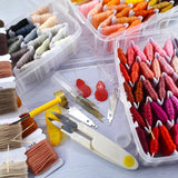 187 Pcs Embroidery Thread Floss Kit, 150 Colors Cross Stitch Threads Friendship Bracelet String and 37pcs Tools kit for Friendship Bracelets Arts DIY Crafts with 3-Tier Transparent Organizer Box Renashed