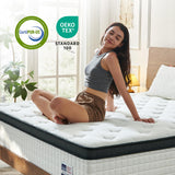 Vumece 12 Inch Queen Mattress, Hybrid Mattress Queen Size Mattress in a Box with Pocketed Spring & Gel Memory Foam for Support, Pressure Relief, Reinforced Edge, CertiPUR-US Certified - Medium Firm Vumece