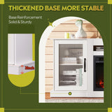 WLIVE Fireplace TV Stand for 65" TV, Entertainment Center with 18 Inch Electric Fireplace, TV Console with Open Shelves for Living Room and Bedroom, White WLIVE