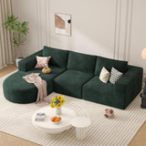 Modular Sectional Sofa with L-Shape Chaise,Cloud Sectional Modern Sleeper Couch with Deep Seat,Sponge Compression Sofas No Assembly Required (Green-Corduroy Fabric) 1PCS Luxanimarion