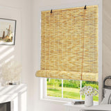 Natural Bamboo Reedcurtain with Lift, Sun Protection Outdoor Reedroller Blinds Retro, Breathable Roll up Shades for Windows, Privacy Protection, Customize, For Windows Patio Porch Indoor Outdoor(Prima XWLSLJFUH