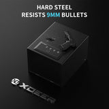 XDeer Biometric Pistol Safe (FCC & California DOJ Certified) - Quick Access Handgun Safe with Fingerprint & Digital Keypad, Secure Home Gun Safe for up to 4 Pistols (No Cleaning Kit) XDeer