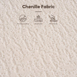 VYNELITO Oversized Sectional Sofa with Chaise for Living Room, 99" Modern Luxury Chenille 4-Seater Sofa Extra Wide Seat L-Shape Curved Cloud Couch with 4 Throw Pillows, White VYNELITO